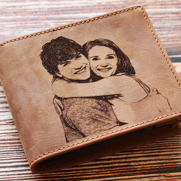 Wallet for man , photo wallet , photo engraved wallet , personalized wallet for men , engraved wallet , mens wallet , fathers day gift