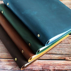 Personalized B5 Leather Binder Cover, 9 Ring Refillable Cover, Organizer Folder, Notebook, Size B5 Distressed Leather Binder, Planner