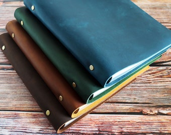 Personalized B5 Leather Binder Cover, 9 Ring Refillable Cover, Organizer Folder, Notebook, Size B5 Distressed Leather Binder, Planner