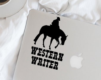 Writer Decal - Western Writer Vinyl Decal - Writer - Author - Wall, Office, Computer, Laptop - Various Colors