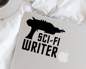 Sci-Fi Writer Decal - Science Fiction Writer Vinyl Decal - Author - Wall, Office, Computer, Laptop - Various Colors