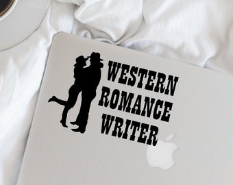 Writer Decal - Western Romance Writer Vinyl Decal - Writer - Author - Wall, Office, Computer, Laptop - Various Colors