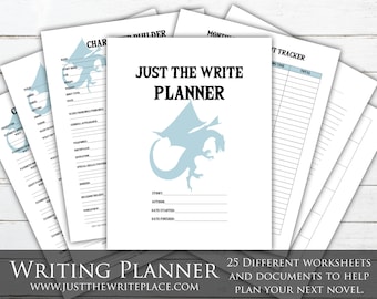 Fantasy Writing Planner Digital Printable, Novel Planning Binder, NaNoWriMo, Writing Worksheets, Novel Planner, Novel Worksheets