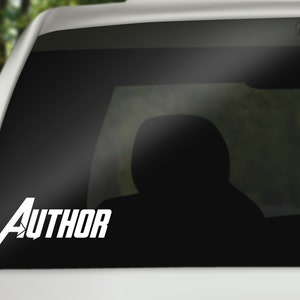 Writer Vinyl Decal Author Avenger Wall, Office, Computer, Laptop Various Colors Various Sizes image 4