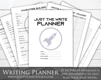 Sci-Fi Writing Planner Digital Printable, Novel Planning Binder, NaNoWriMo, Writing Worksheets, Novel Planner, Novel Worksheets
