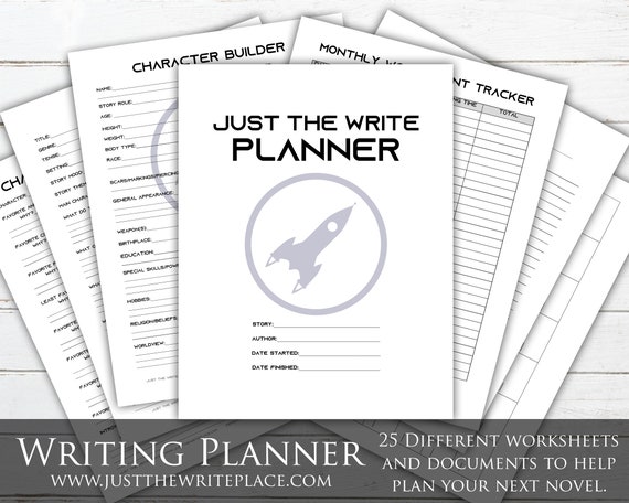 Sci-Fi Writing Planner Digital Printable, Novel Planning Binder, NaNoWriMo, Writing Worksheets, Novel Planner, Novel Worksheets