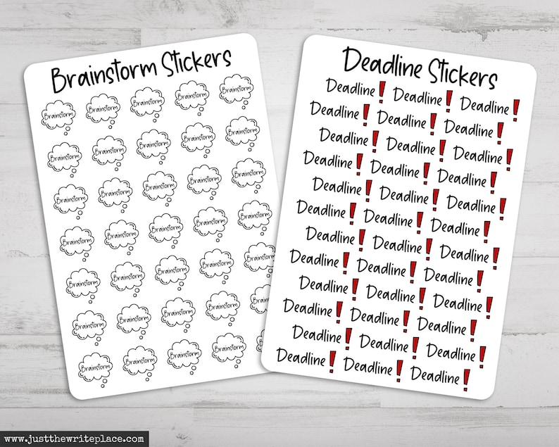 Writing Sticker Bundle, Author Novel Planning, Printed Sticker Sheets ...