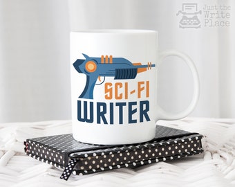 Writer Mug - Sci-Fi Writer Laser Gun Coffee Mug - Writer Gift - Author Gift - NaNoWriMo