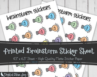 Brainstorm Writer Planner Stickers, Writing Author Novel Planning, Functional Stickers, Printed Sticker Sheets