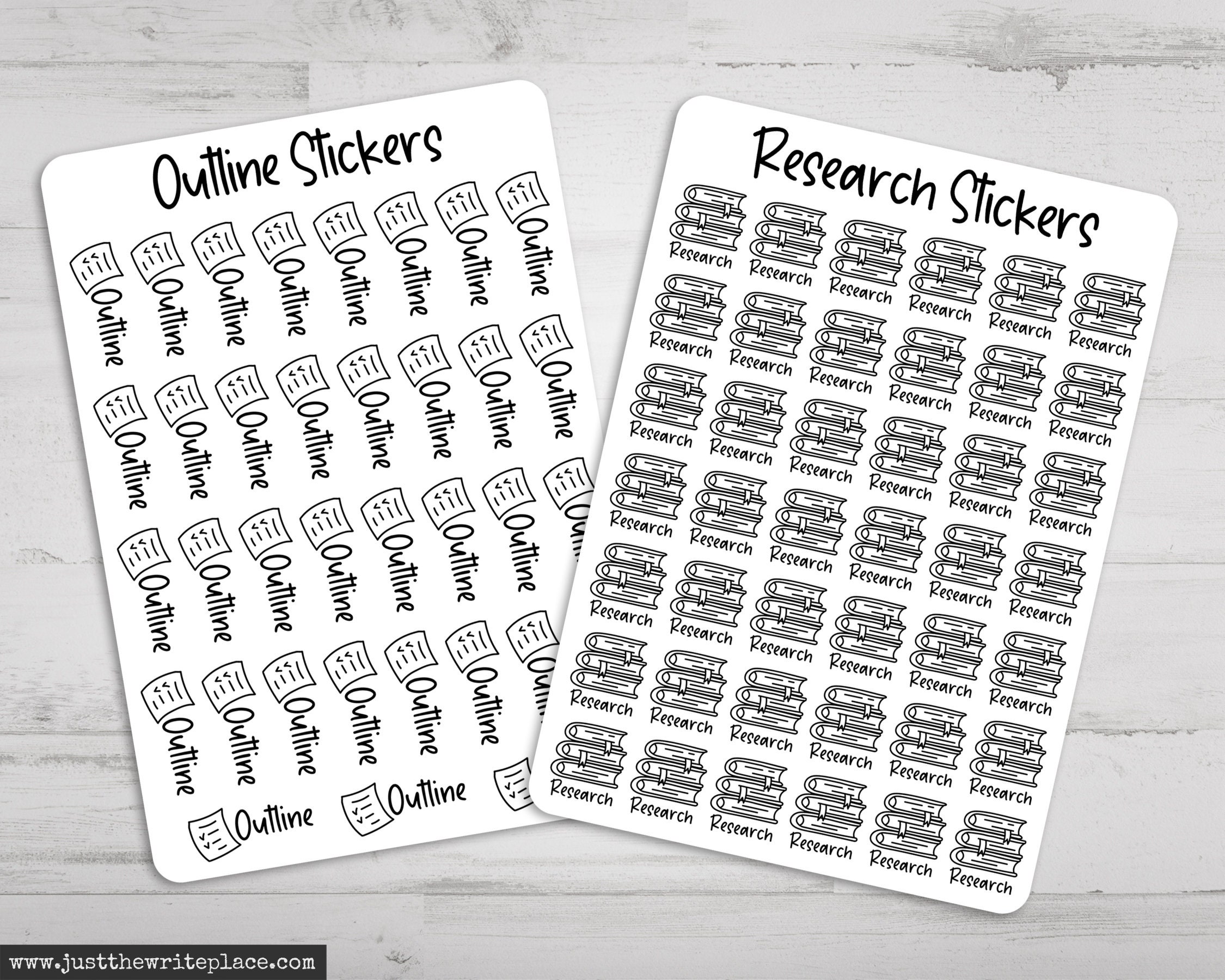 Writing Sticker Bundle, Author Novel Planning, Printed Sticker Sheets ...