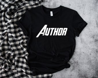 Author Avenger Novelist Unisex T Shirt, Nanowrimo, Gifts for Authors, Gift Ideas for Writers, Presents for Writers, Author T Shirts