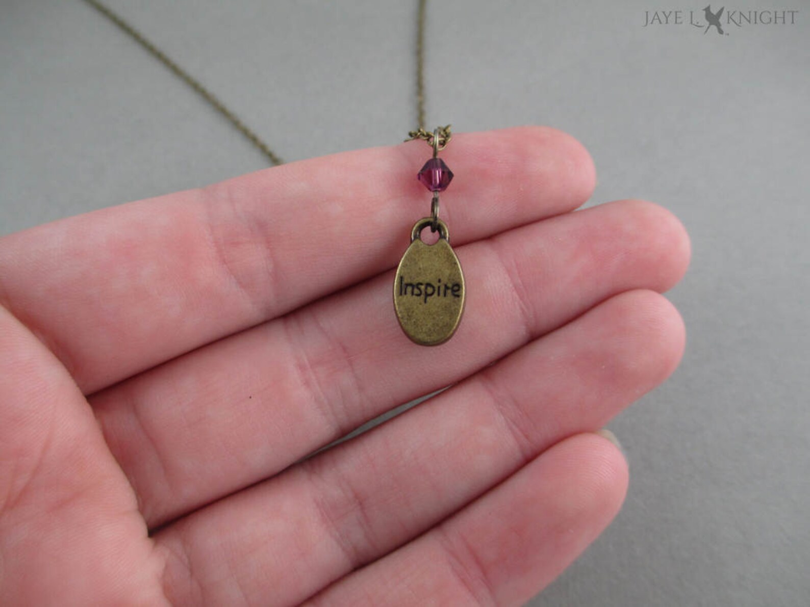 Dainty Writer Inspire Bronze Charm Necklace NaNoWriMo