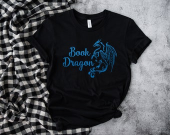 Blue Book Dragon Author Novelist Unisex T Shirt, Nanowrimo, Gifts for Authors, Gift Ideas for Writers, Presents for Writers