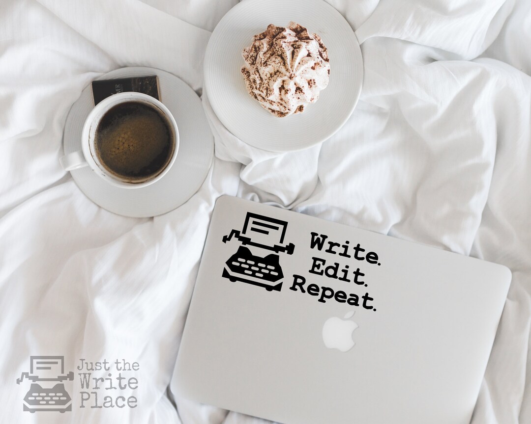 Write/edit Repeat Writer Decal - Write. Edit. Repeat. Typewriter Vinyl Decal - Writer ...