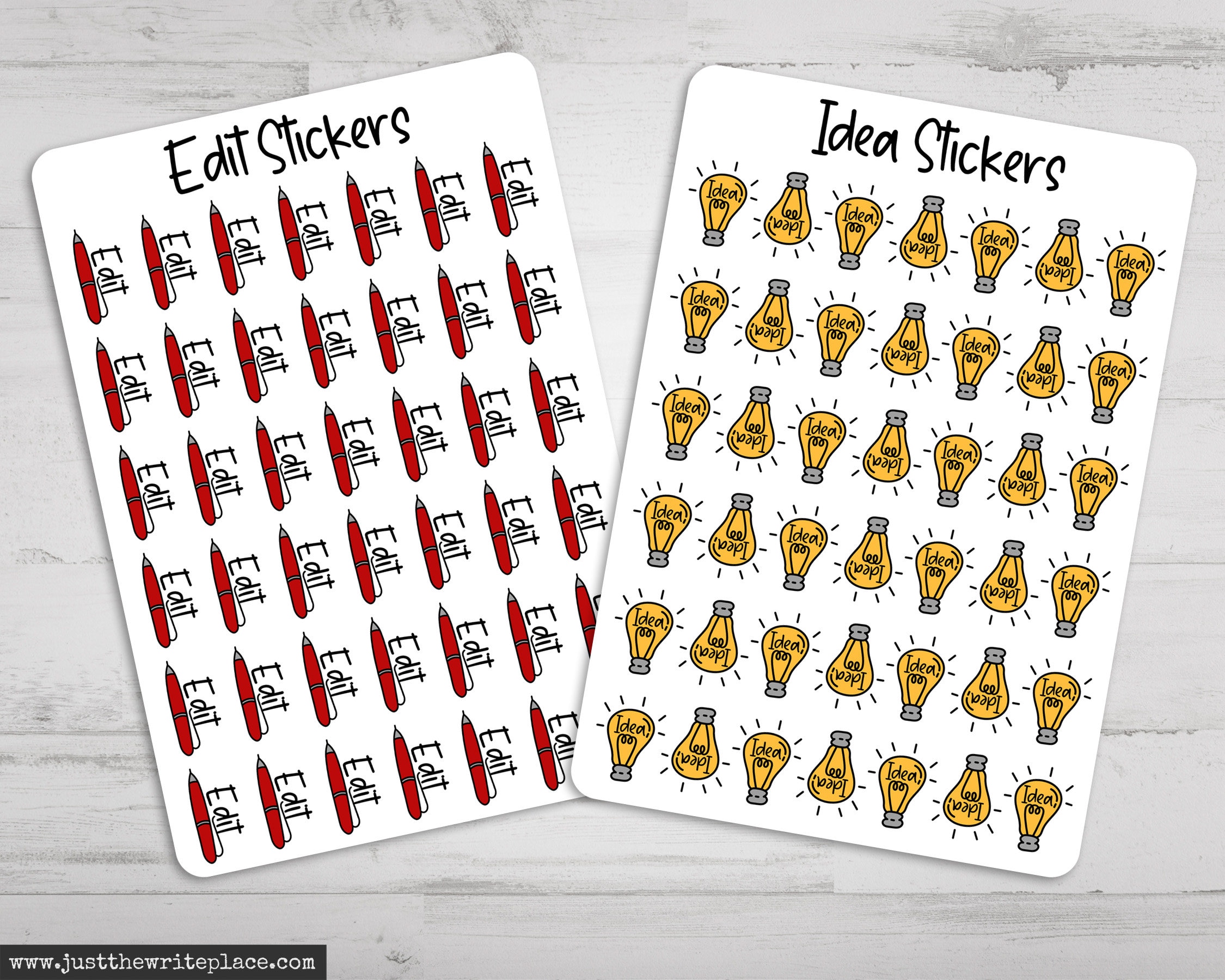 Sticker Print Writeing Writing Sticker Bundle, Author Novel Planning, Printed Sticker Sheets ...