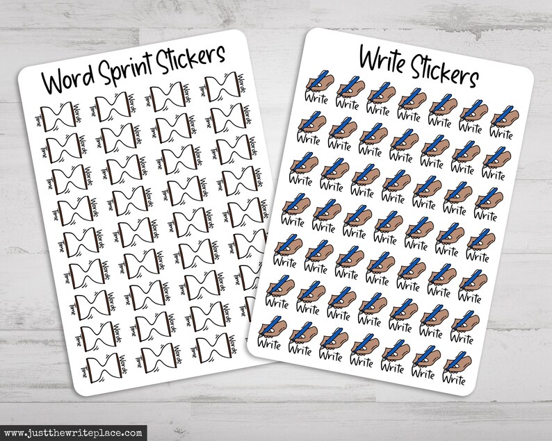Writing Sticker Bundle, Author Novel Planning, Printed Sticker Sheets ...