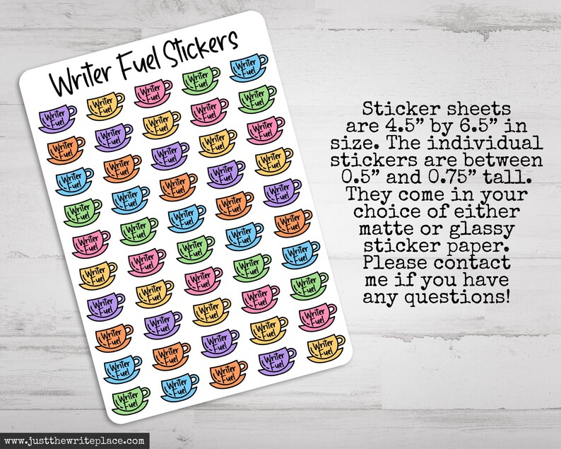 Page Writing Sticker Pastel Writing Planner Stickers, Author Novel Planning, Printed Sticker ...