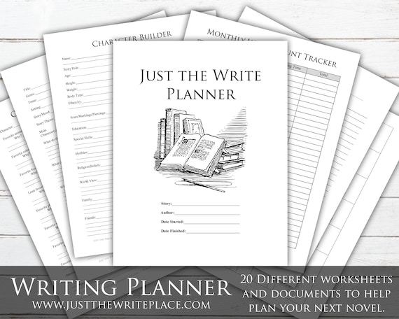 Writing Planner Digital Printable, Novel Planning Binder, NaNoWriMo, Writing Worksheets, Novel Planner, Novel Plotting, Novel Worksheets