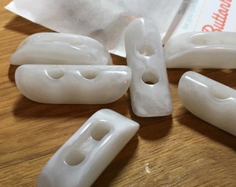 Weiß Marmorierte Kunststoff Knebel 38mm: Packungen von 2 oder 3 Knebeln