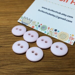 Tiny 13mm Matte Pink Plastic Bevelled Sewing Buttons: Packs of 6 or 4 buttons image 1