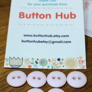 Tiny 13mm Matte Pink Plastic Bevelled Sewing Buttons: Packs of 6 or 4 buttons image 3