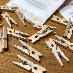 Mini Wooden Sprung Pegs Clothespins 25mm: Packs of 10
