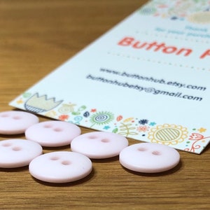 Tiny 13mm Matte Pink Plastic Bevelled Sewing Buttons: Packs of 6 or 4 buttons image 2