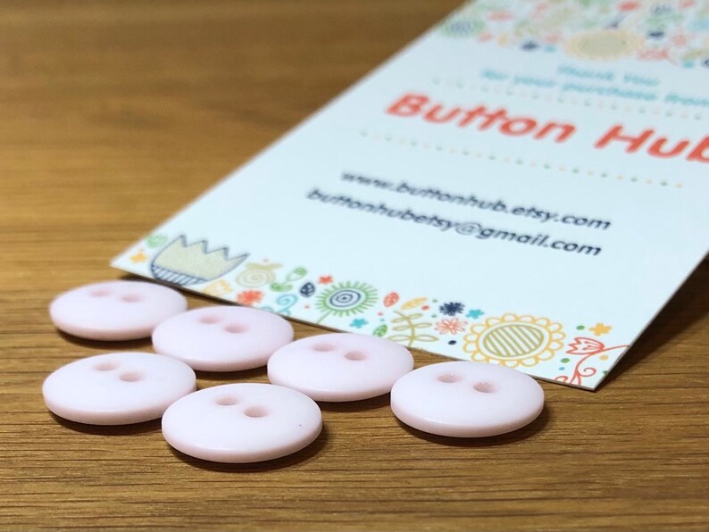 Tiny 13mm Matte Pink Plastic Bevelled Sewing Buttons: Packs of 6 or 4 buttons image 2