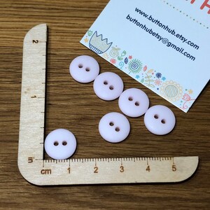 Tiny 13mm Matte Pink Plastic Bevelled Sewing Buttons: Packs of 6 or 4 buttons image 4