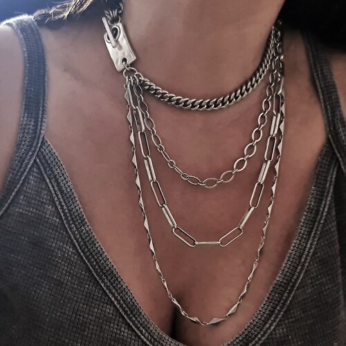 Layer Link Necklace Toggle Necklace 