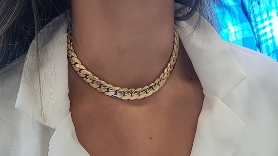 Flat Curb Necklace, Thick Chain Necklace, Classic Chain