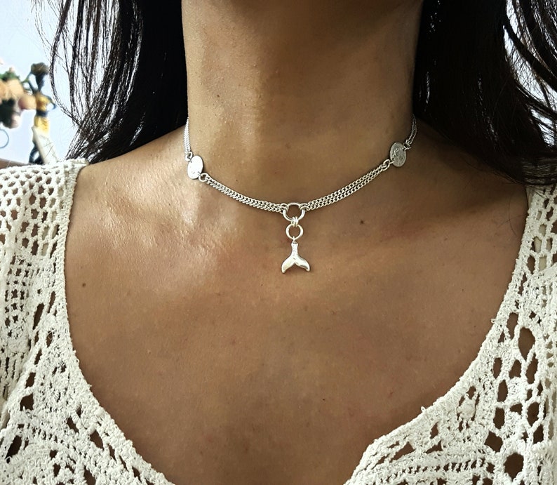 Mermaid Pendant Sea Life Tail Fin Mermaid Tail Necklace Charm Necklace Jewelry Charm Necklace Beach