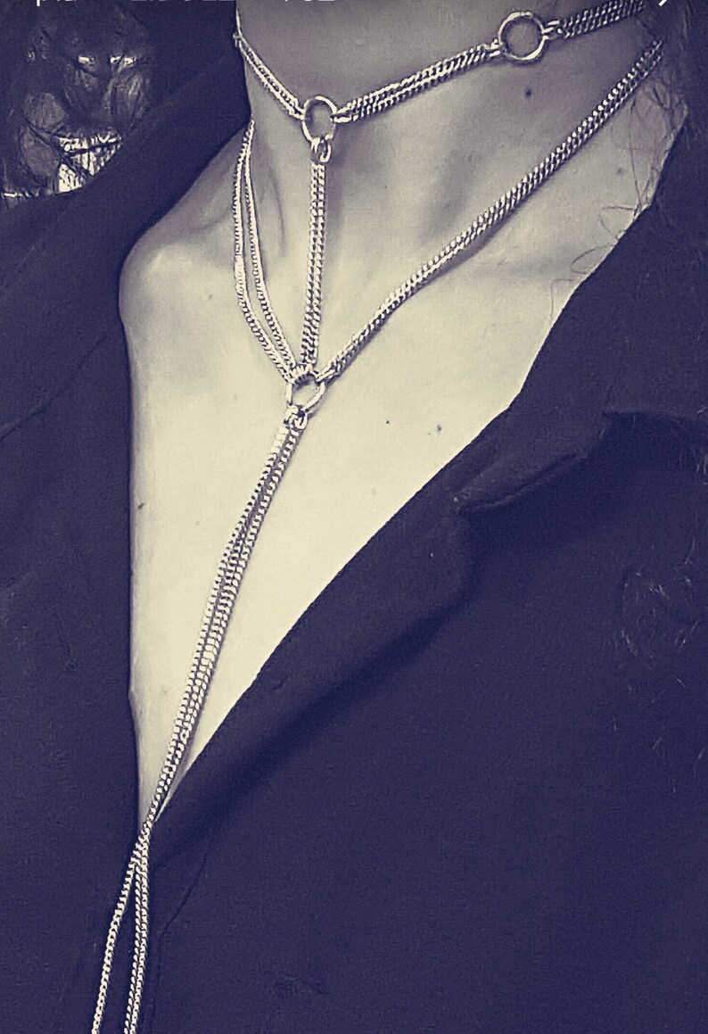 Silver Choker Necklace Oring Choker Necklace Silver Hoop Etsy