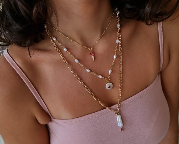 Pearl and ruby necklace cheap set