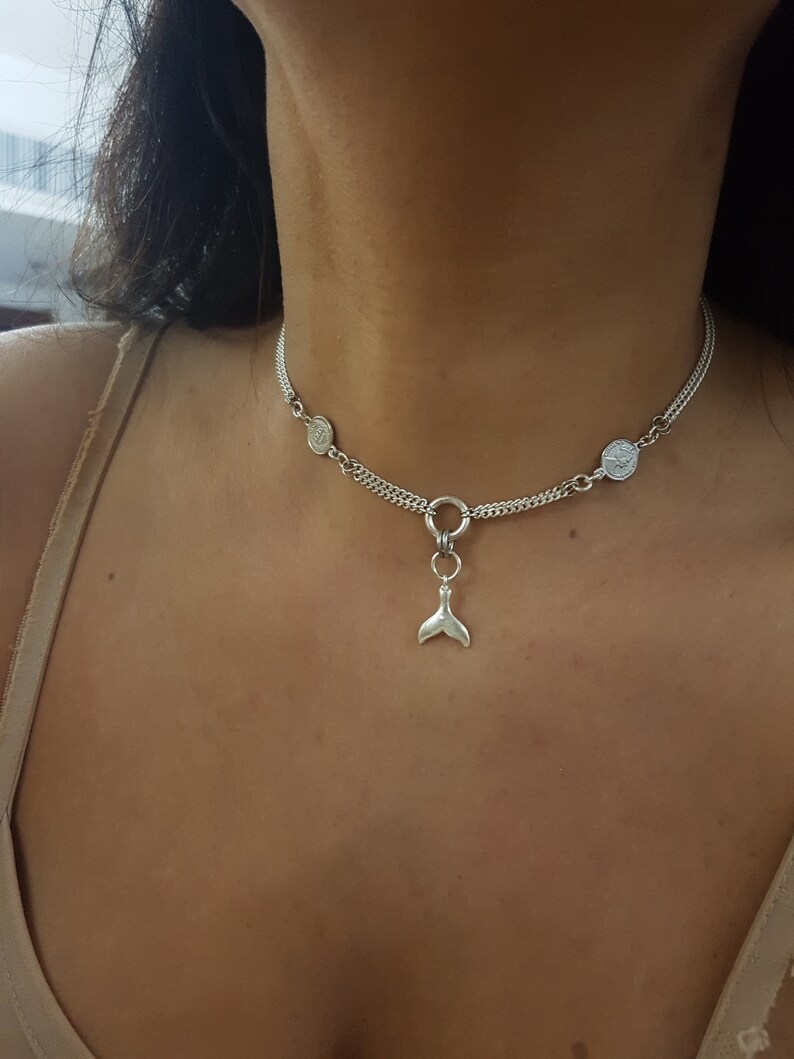 Mermaid Pendant Sea Life Tail Fin Mermaid Tail Necklace Charm Necklace Jewelry Charm Necklace Beach
