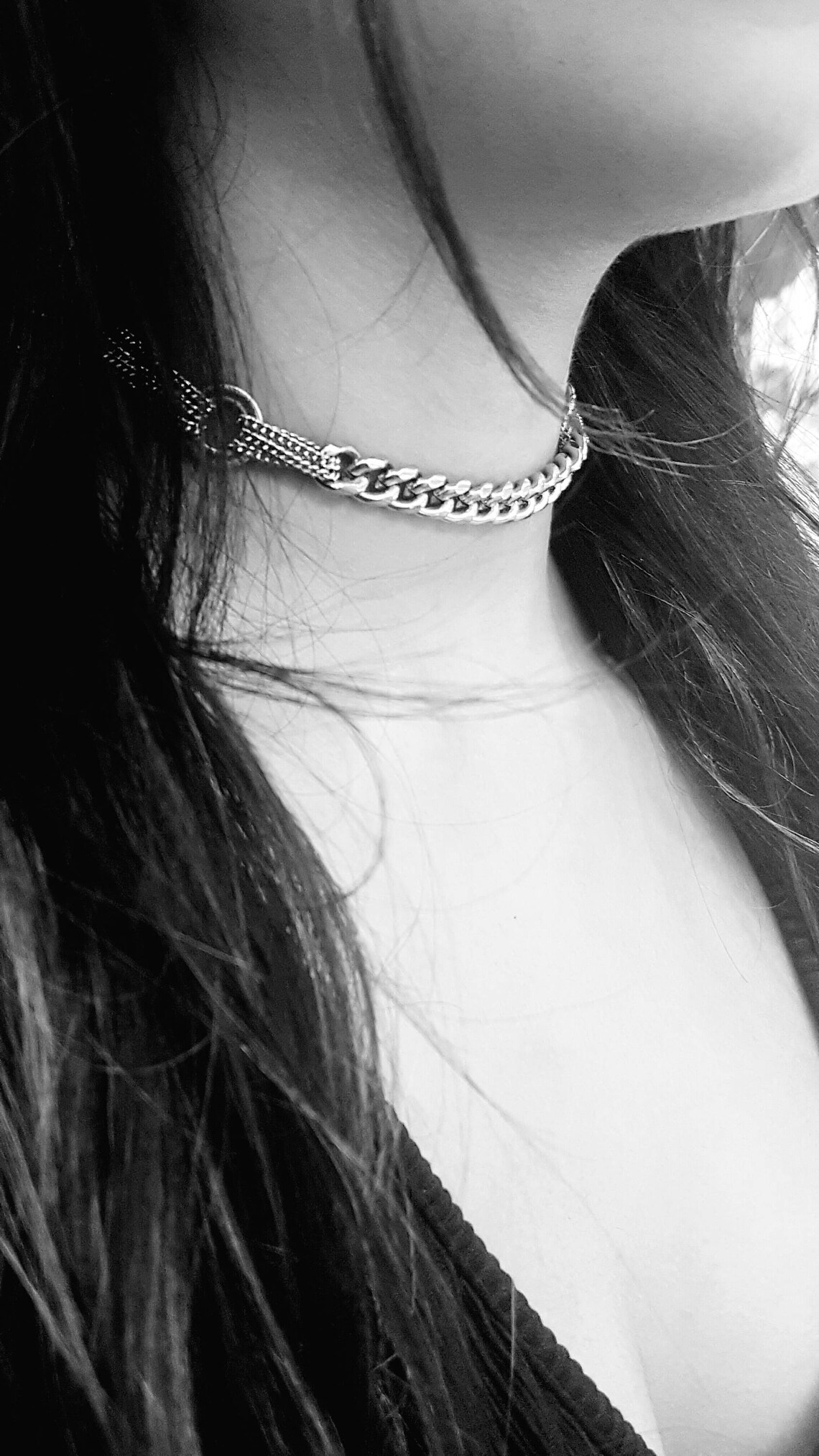 Silver Chain Choker Etsy