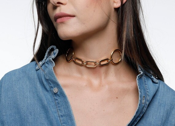 Hoop Chunky Choker Chunky Link Choker 