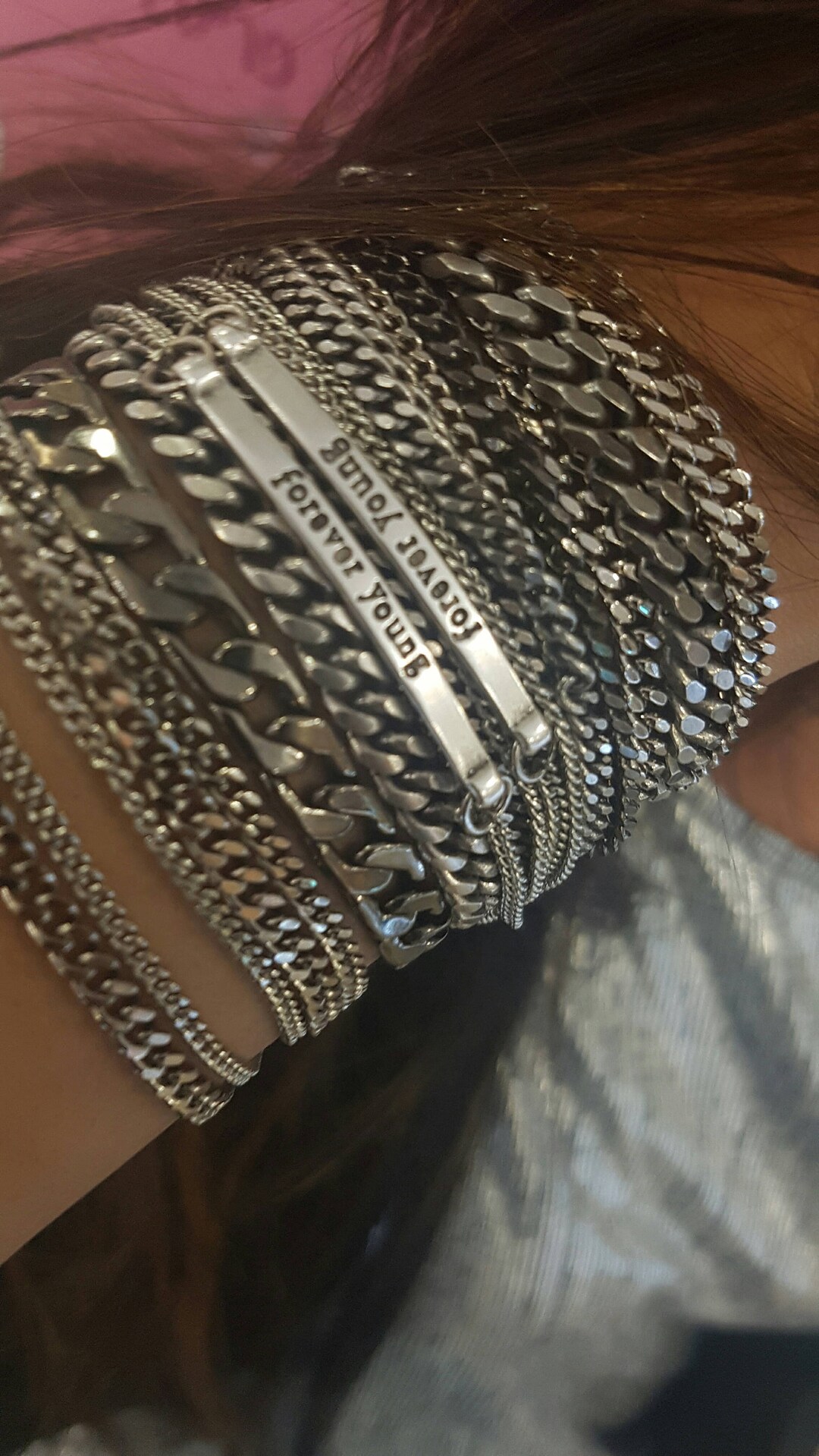 Multi Strand Bracelet Silver Layer Bracelet Wide Chains - Etsy