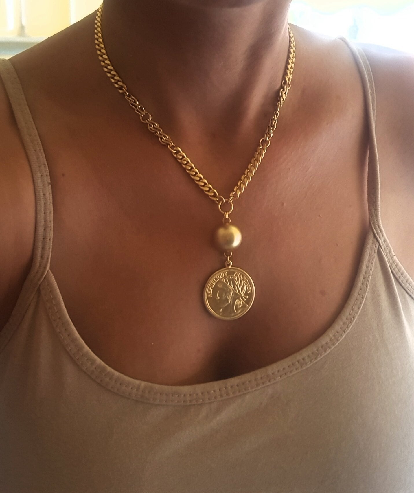 Gold Coin Necklace Coin Necklace Link 