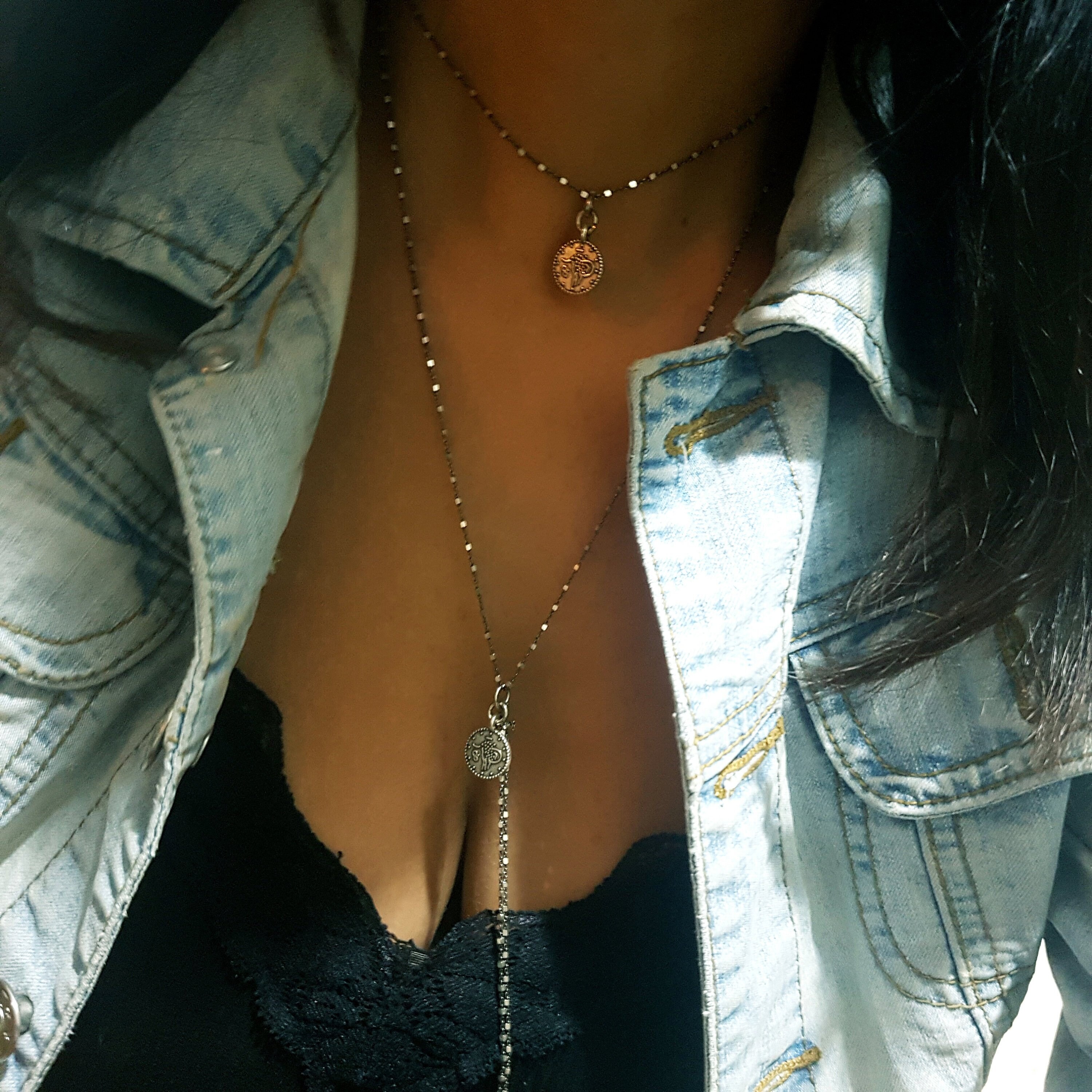 Gunmetal Lariat Necklace