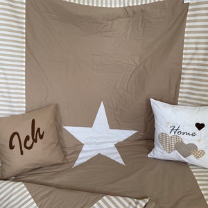 Patchwork blanket * Bedspread * Blanket 130x200cm. Brown / white