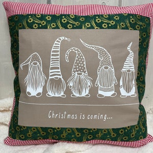 Patchwork cushion cover, country style cushion cover, Christmas, red/grey/white 40 x 40 cm.