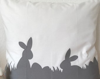 Country style cushion cover, cushion cover, Easter pillow, decorative pillow, pillow case * Easter gray/white * 50x50cm