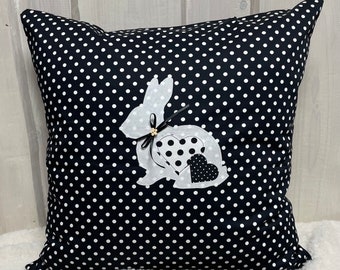 Country style cushion cover, cushion cover, cushion cover, pillow * happy east * white/black