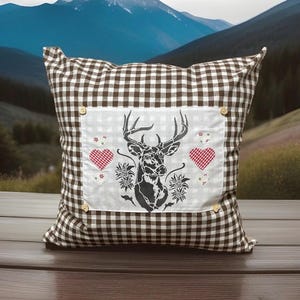 1x country style cushion cover * favorite people * brown 40x40cm.