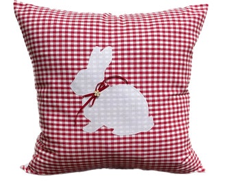 Funda de cojín estilo casa de campo, funda de cojín, funda de cojín, cojín de Pascua, cojín decorativo *Pascua* a cuadros rojo/blanco