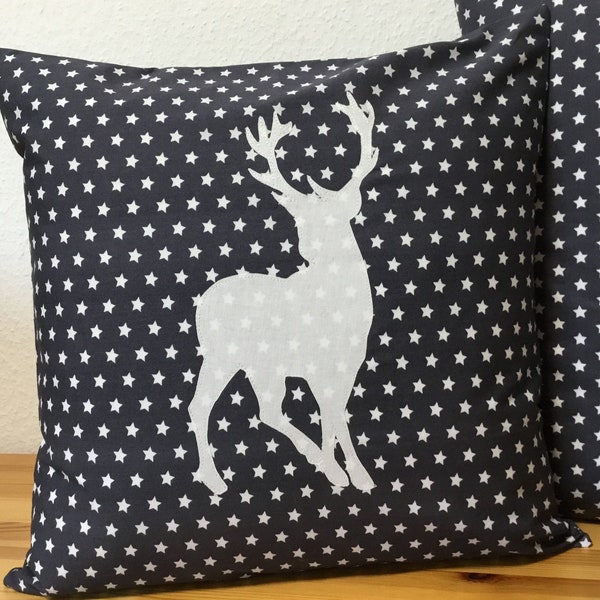 Country house Style Pillow cover * pillow cover * STAR *  Grey/white 50x50cm.