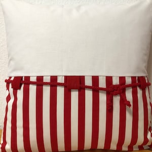 Maritime cushion cover, cushion cover, country style cushion cover, throw pillow * sailor knot * red / white 50x50cm.