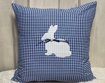 Country house style cushion cover, cushion cover, cushion cover, Easter cushion, decorative cushion *Easter* blue/white checkered