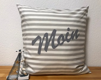 1 Maritime cushion cover * cushion cover, decorative cushion country style cushion * Moin * gray / white 50x50cm.